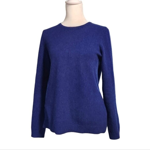 L.L. Bean Classic Cashmere Sweater Blue Crew Neck Long Sleeve Women's Size S - Picture 1 of 11
